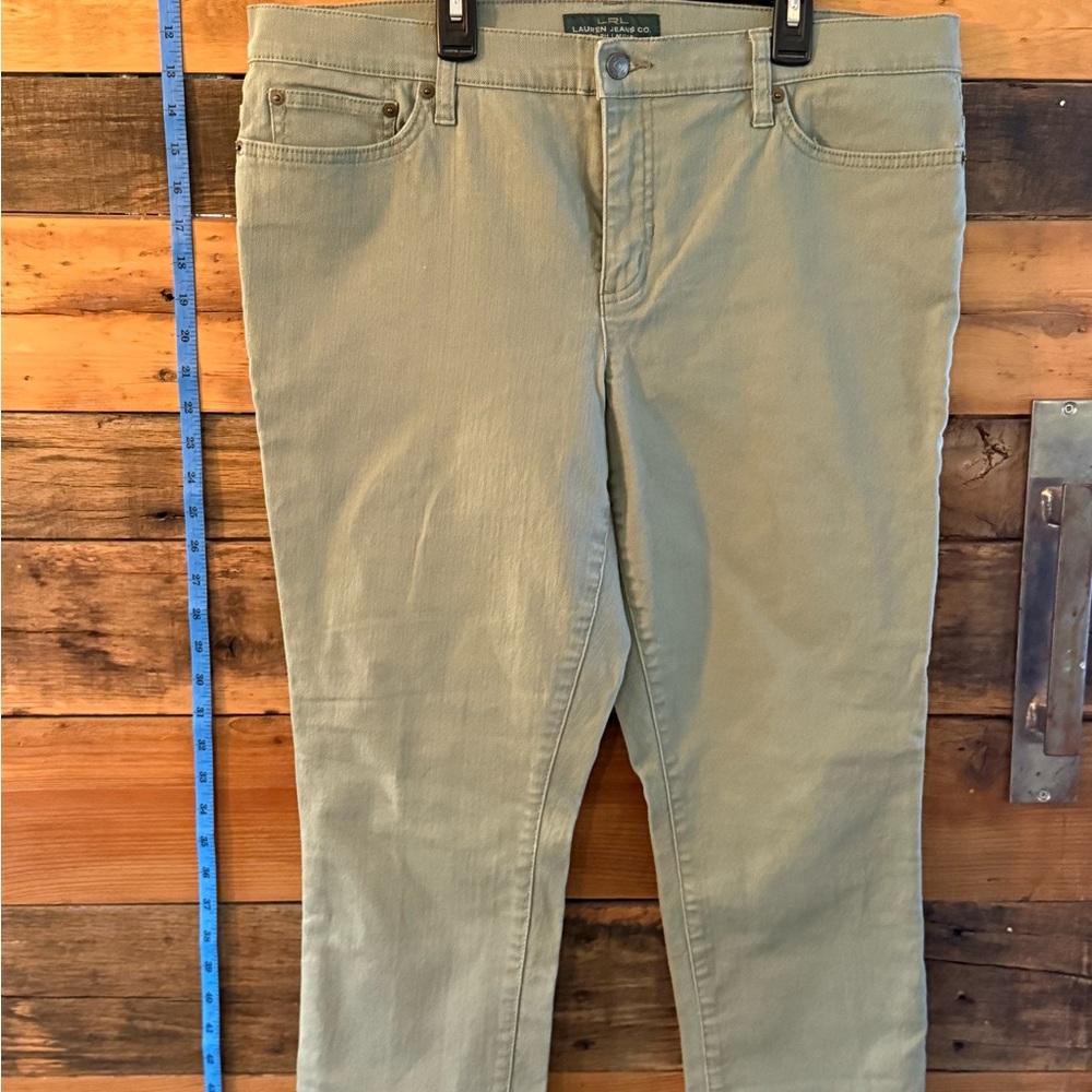 Lauren Ralph Lauren Modern Straight Cropped Jeans – Size 16 – Light Army Green